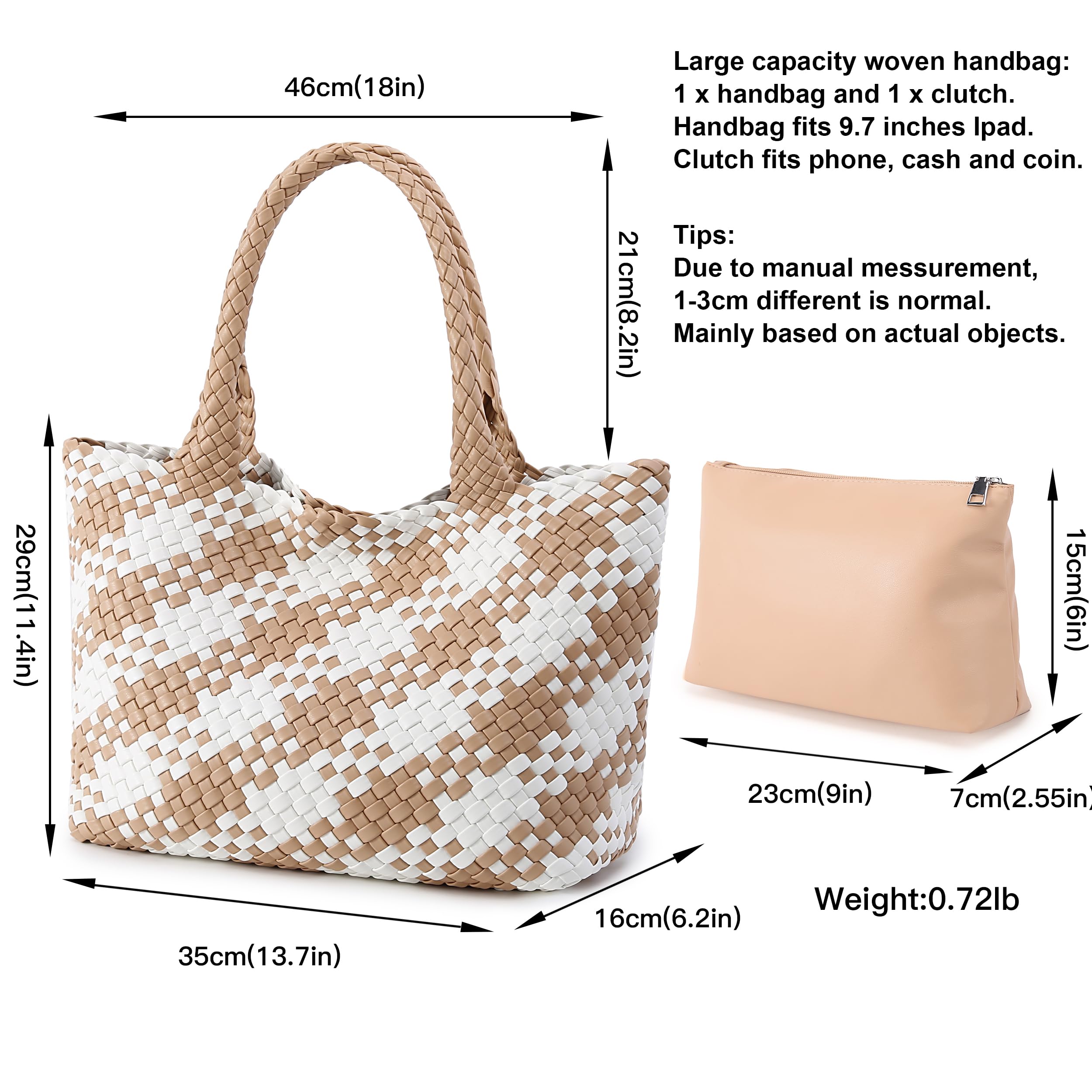 Queenoris Bolsa tejida 1135 para mujer, hombro, bolsa HOBO