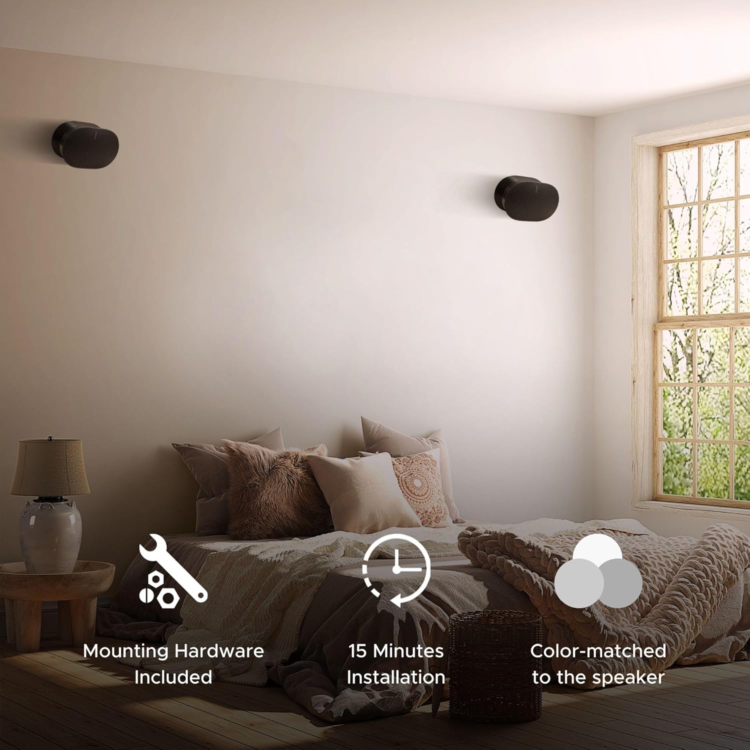 Sound Bass ERA300 Wall Mount Bracket, Tilt and Swivel, Black, Twin (2pcs), Compatible with Sonos ERA 300, Effortless Installation, Includes Mounting Kit, Double, Pair - Image 3