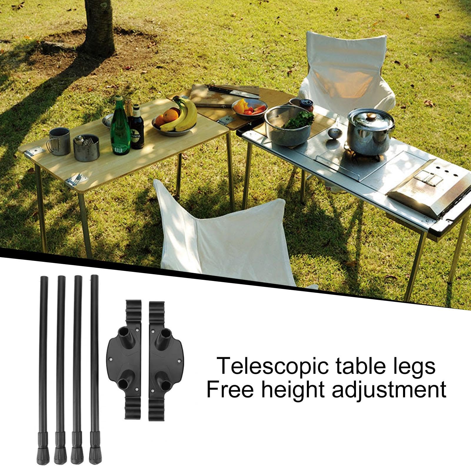 Patas de mesa para muebles de exterior: postes de mesa de jardín ajustables, marcos de mesa plegables para exteriores | Patas de mesa de comedor, patas de mesa de patio para bancos, mesas plegables