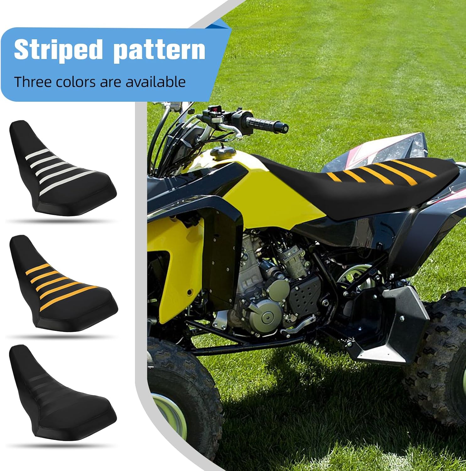 ATV Seat Cover Non-Slip Soft Waterproof for LTZ400 LTZ 400 LTZ400Z Quadsport Z400 2x4 2009-2014, High Elastic Leather White