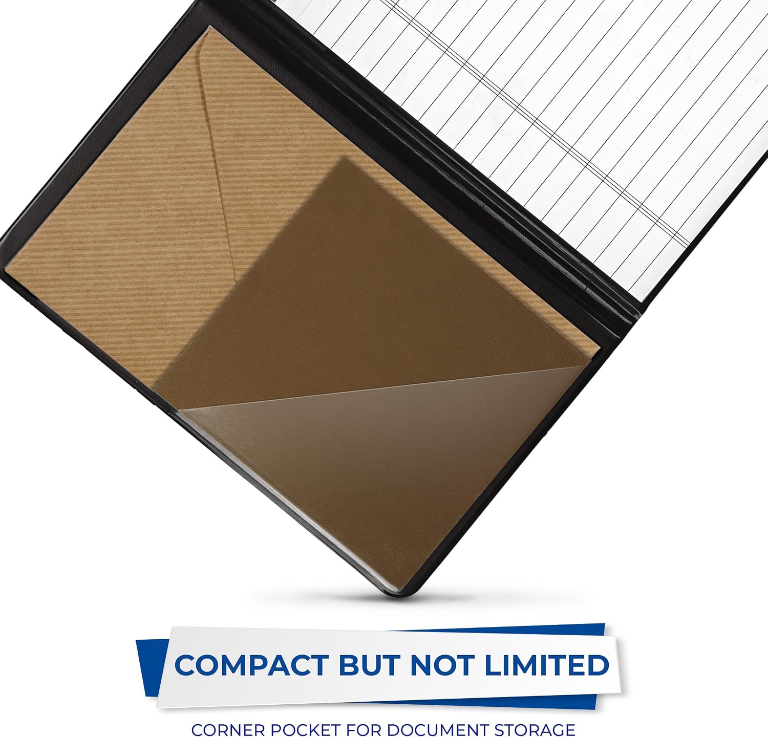 Samsill Junior Padfolio, 5.5 Inch x 8.5 Inch Writing Pad, Black