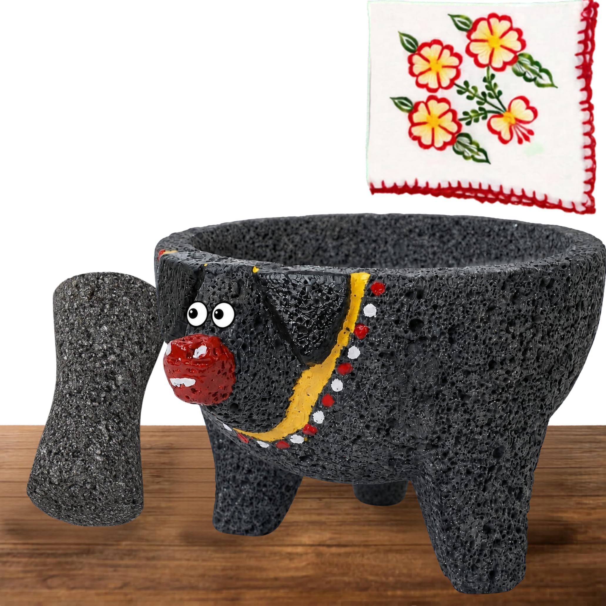 Photo 1 of Cuitáxi Molcajete Mexican Volcanic Rock Mortar and Pestle
