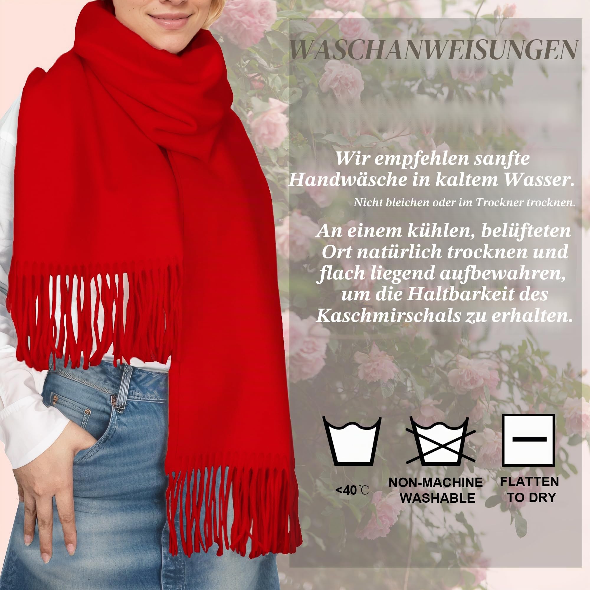 ehsbuy Schal Damen Winter Kaschmir Langer Großer Weiche Warme Pashmina Cashmere Schal für Weihnachten Hochzeitsgeschenke Geschenke für Frauen