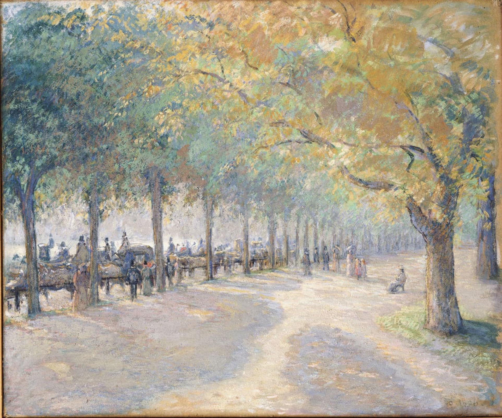 ARTXLXXBN Famous Art Print Poster Vintage Wall Art Hyde Park London by Camille Jacob Pissarro Canvas Art Poster for Home Decor 60x90cm
