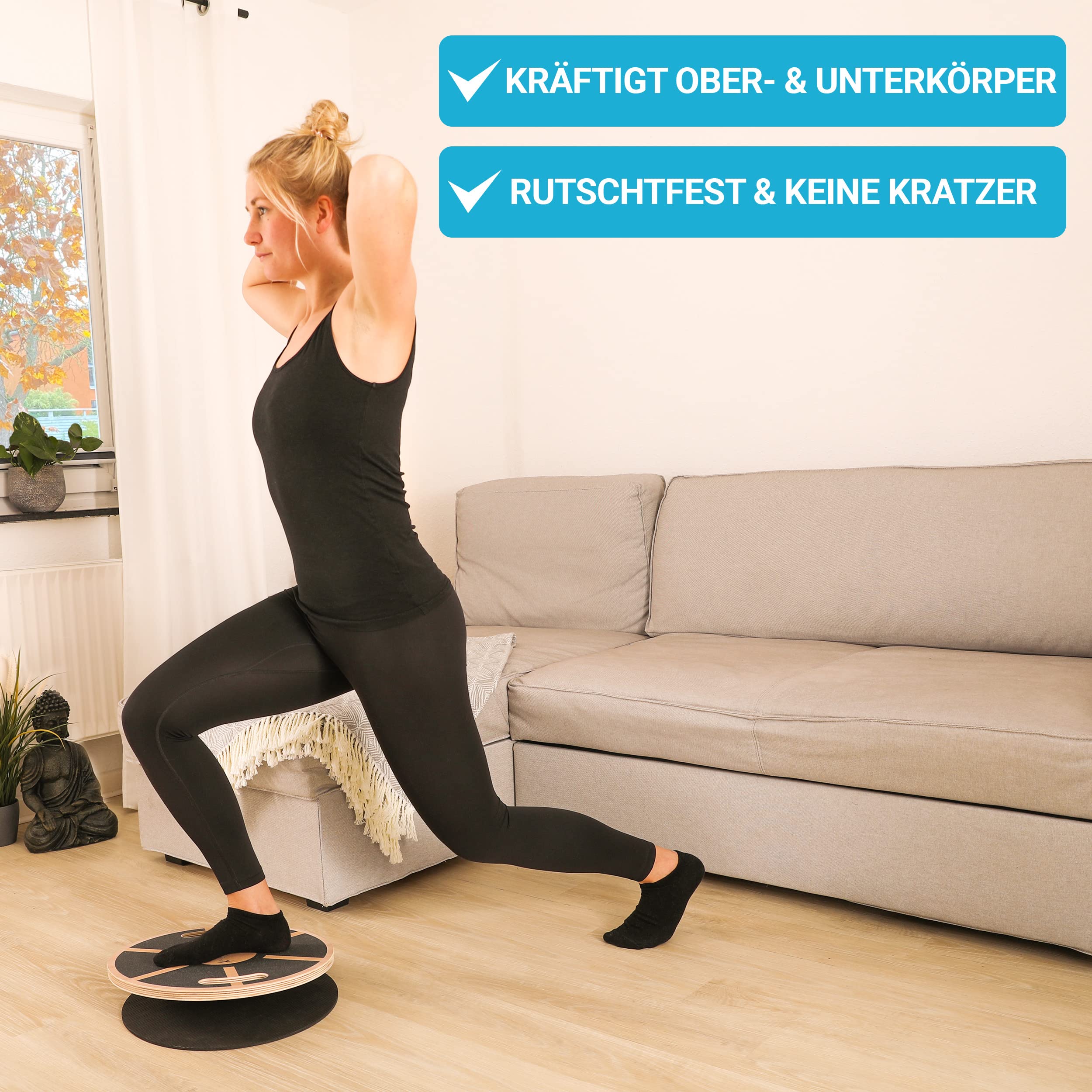 Balance Board - Rutschfester Gleichgewichtstrainer zur Verbesserung der Balance I Wackelbrett für Ganzkörpertraining I Balance Board für Erwachsene, Jugendliche & Kinder