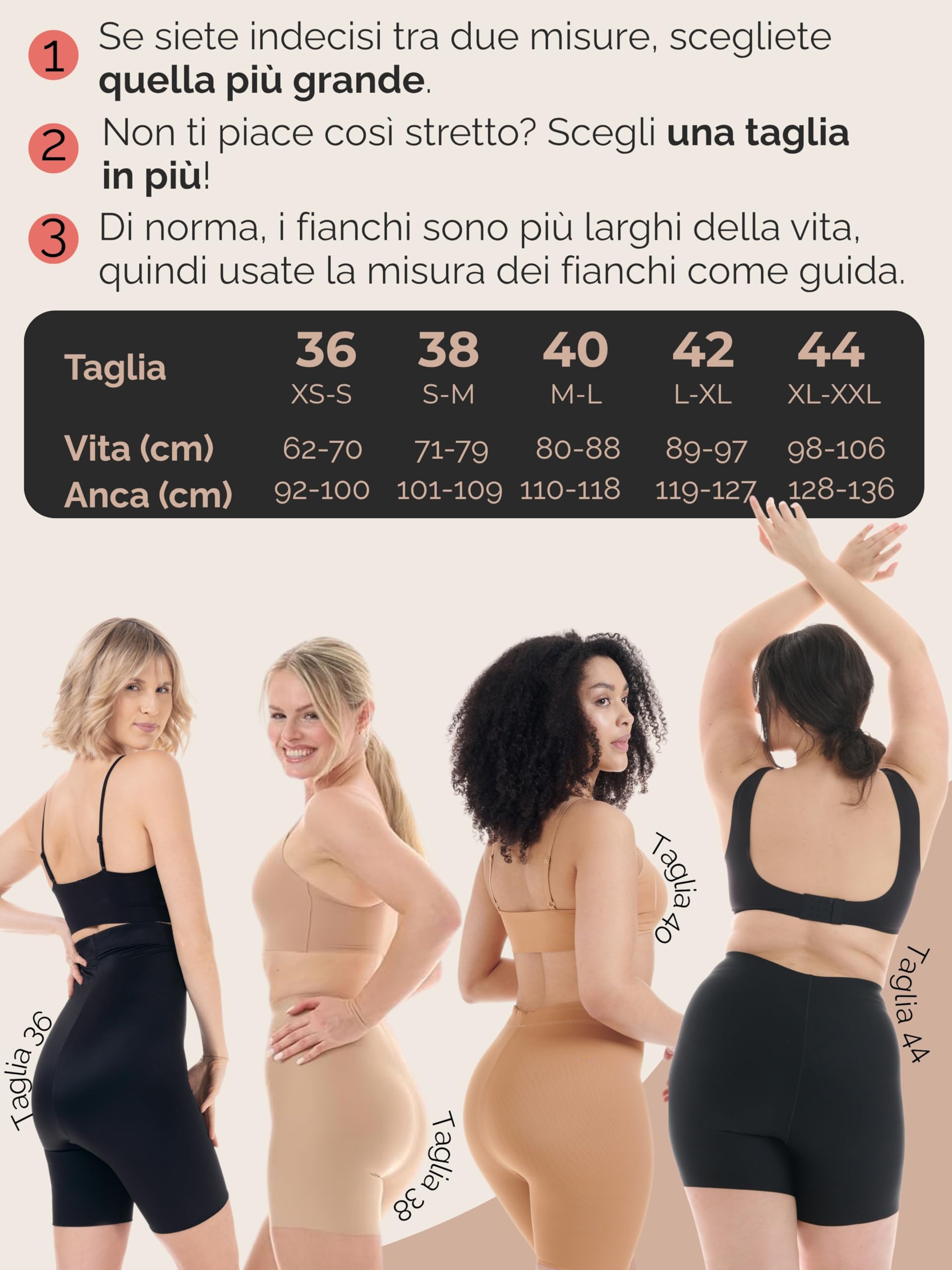 TONEST 1201-MS-FC - Pantaloni modellanti da donna, modellanti sulla pancia, anti-sfregamento sulle cosce, a vita alta