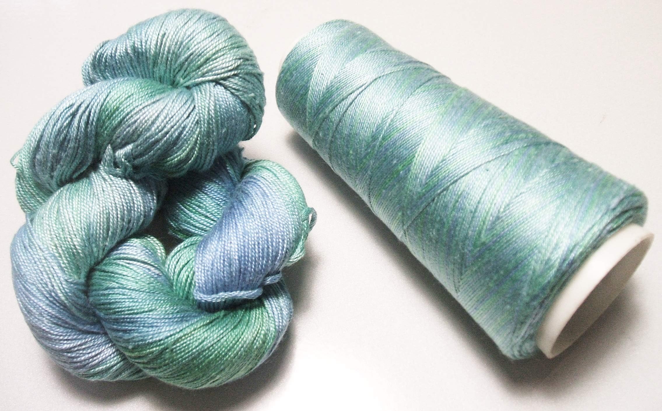 100% Mulberry Queen Silk Yarn 50 Gram 3 Ply Lace Weight Caribbean Sea QS022 Lot O- Cone or Hank