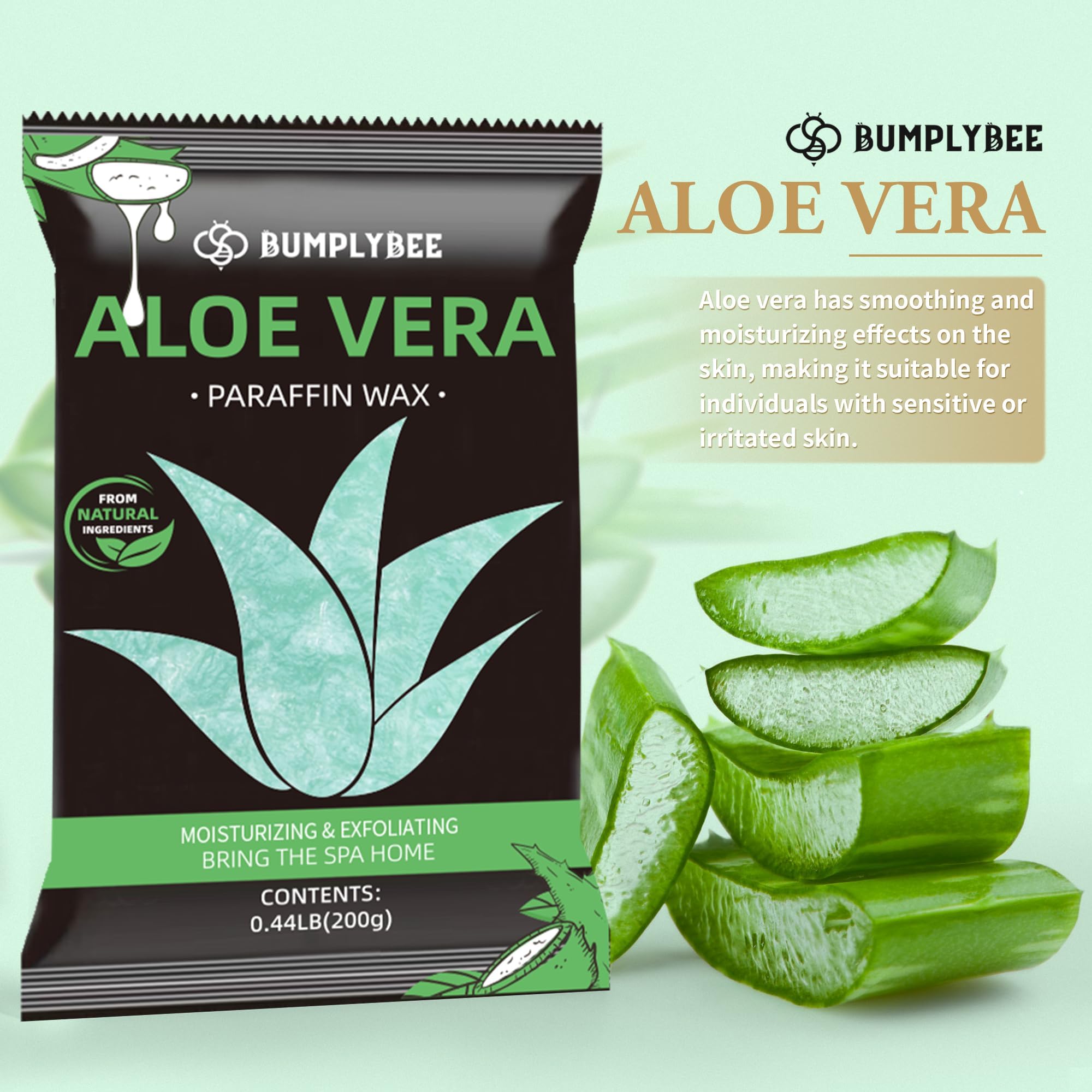BUMPLYBEE Cera de parafina para manos y pies, paquete de 10 recambios de cera de parafina de aloe vera para máquina de cera de parafina, baño de cera de parafina de cera de manos, baño de parafina de