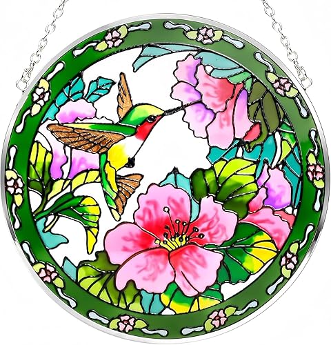 Miniatura 10 de Colibrí atrapasoles  100% vitral colgante de ventana, decoración de ventana interior, atrapasoles para ventanas, regalos para mujeres, Navidad (6.5