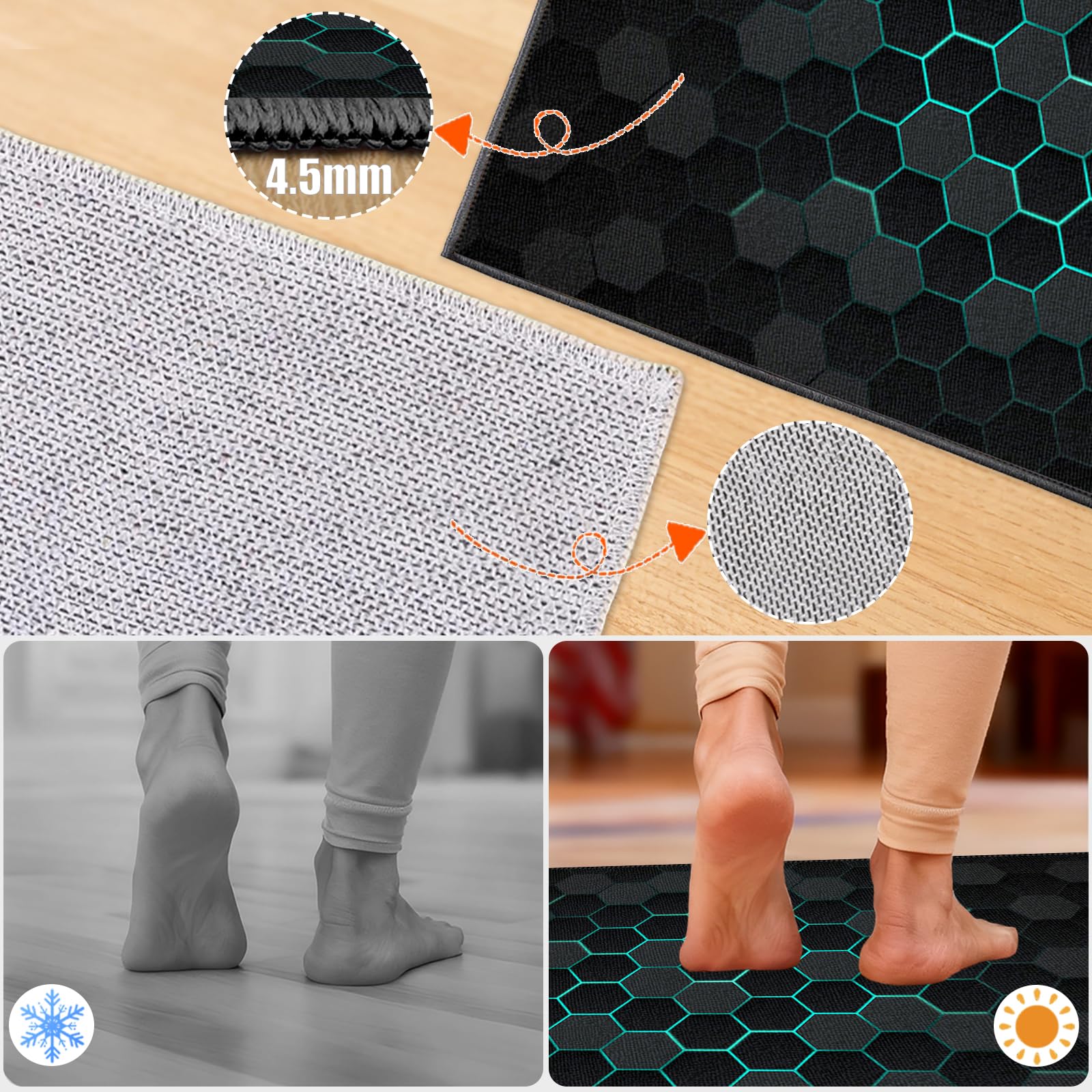 Tappeto Sedia Ufficio Protettore del Pavimento, Deco Tappeto Salvapavimento Antiscivolo, Tappeto per Sedia con Ruote, Tappetino Pavimenti per Parquet e Pavimenti Duri Piastrelle 120x140cm