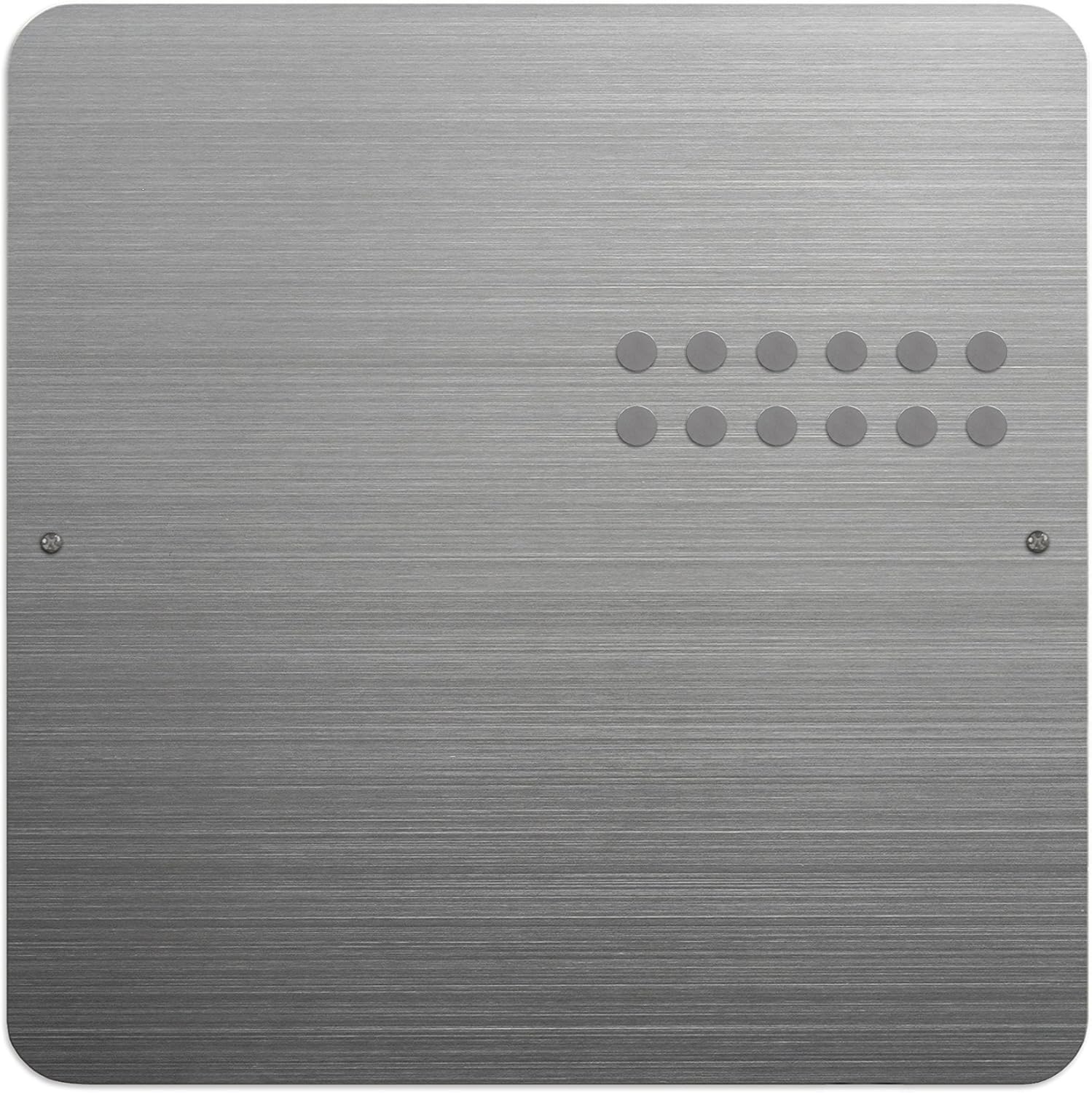 Three by Three Seattle 12 x 12 Inch Metal Frameless Magnetic Bulletin Board with 12 Magnets for Memos, Photos, Lists, and More in Office, Home, or School Décor (Stainless Steel) (32430)