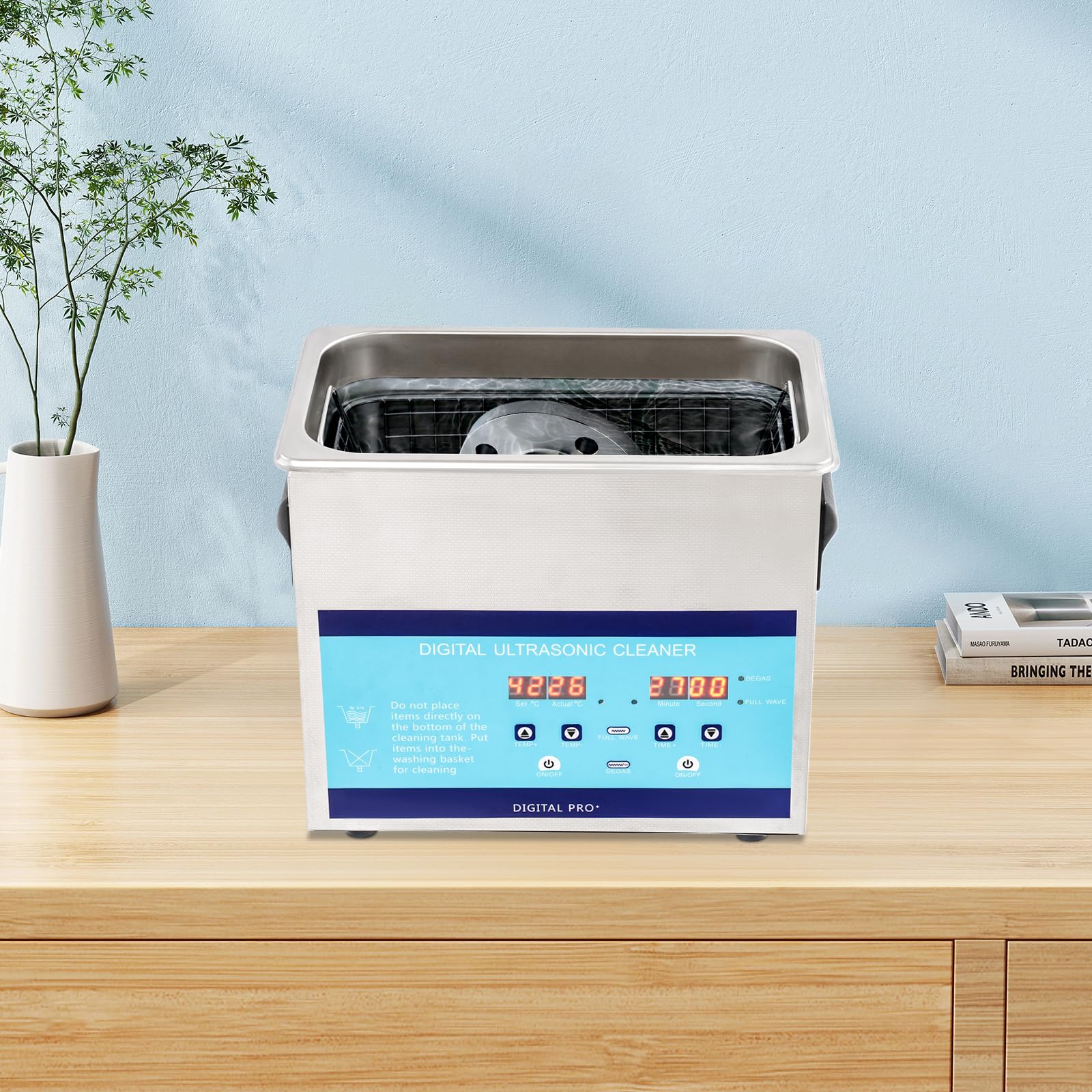 Ultradźwiękowe urządzenie czyszczące, 3 l, urządzenie ultradźwiękowe z timerem grzewczym, ogrzewanie 100 W, ultradźwięki 120 W, 40 kHz do czyszczenia biżuterii, części okularów, 26,5 x 16,5 x 21,5 cm