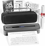 Itari Portable Bluetooth Label Printer with Case, Inkless Thermal Printer for Phone, PC, Support 8.5" x 11" A4 & US Letter Paper, Wireless Printer for Office, Home, Travel, School, Gray