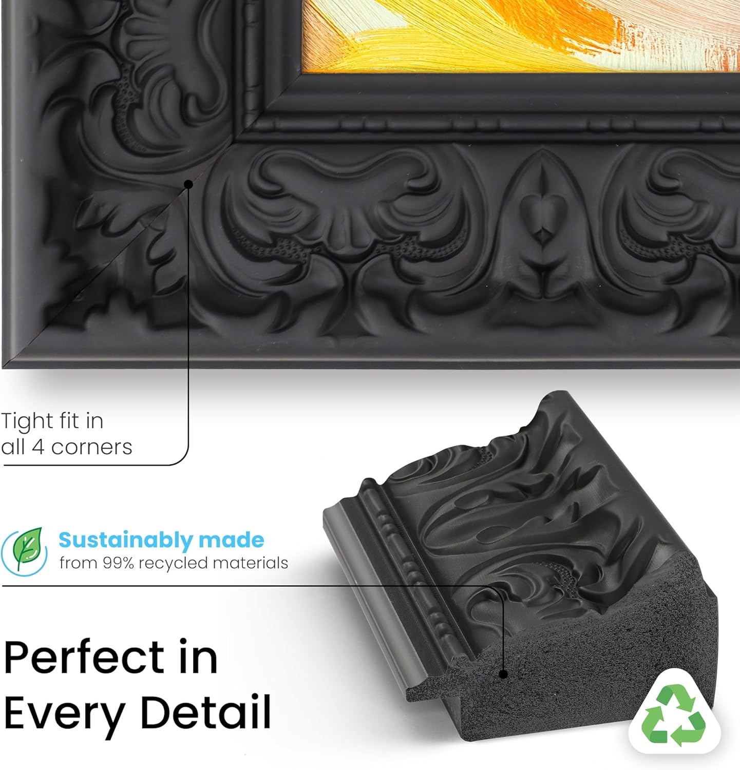 Tuscan Matte Black 50" Premiere Deco TV Frame - Compatible ONLY with Samsung The Frame TVs (Fits 2021-2025, LS03A, LS03B, LS03C, LS03D, LS03FA)