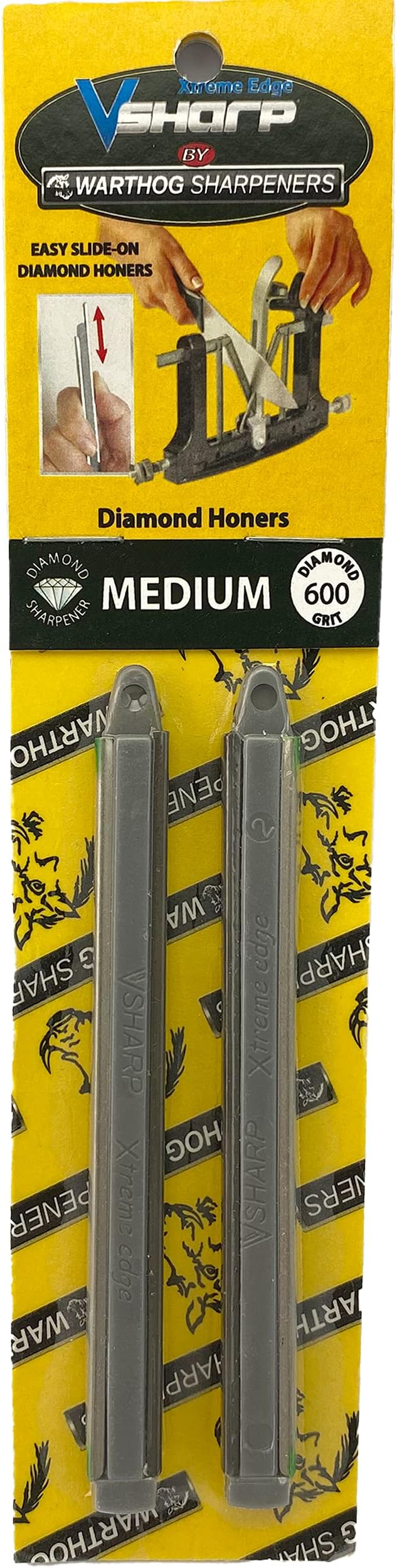 Warthog V-Sharp Knife Sharpener - Spare Diamond Honing Rods - XE 600 GRIT