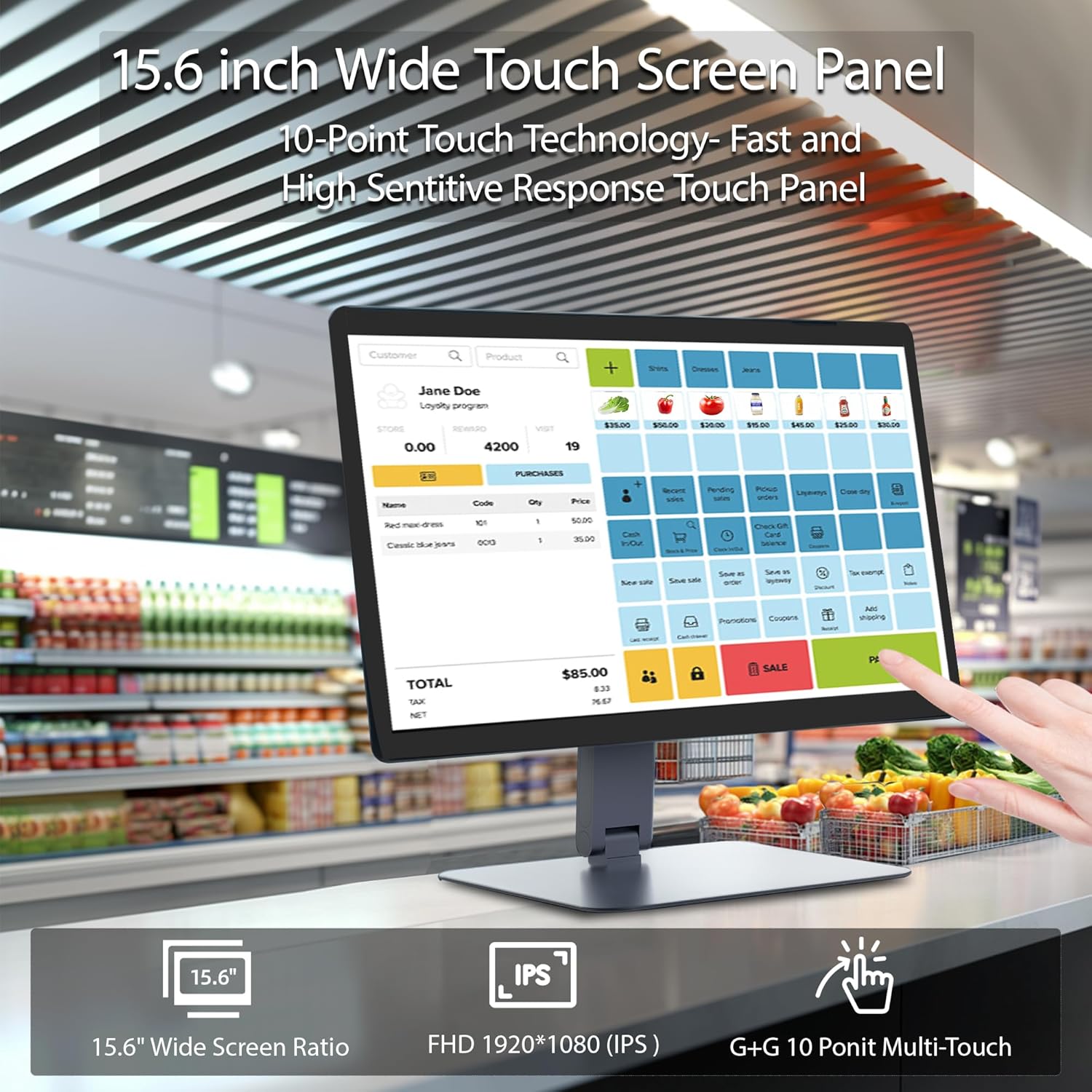 15.6 Inch All-in-One Industrial Panel PC Fanless, Android 12 Touchscreen Computer with Pivoting VESA Mount Rugged RK3399 Tablet, 4GB RAM 64GB ROM, 1080P IPS, USB 3.0, Gigabit Ethernet, Type-C