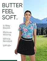 Vista 3 de Camisa de golf para mujer, polo de golf de secado rápido que absorbe la humedad para mujer