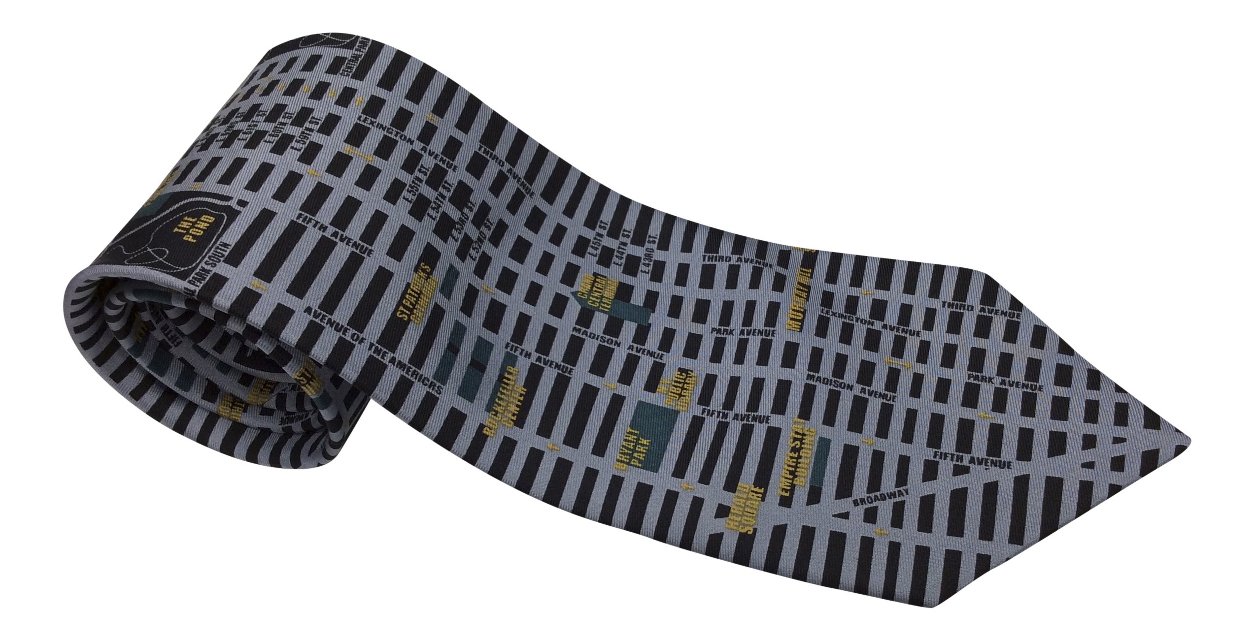 Mens 100% Silk Novelty Tie, Necktie 3 Styles Including New York, Rome and Paris