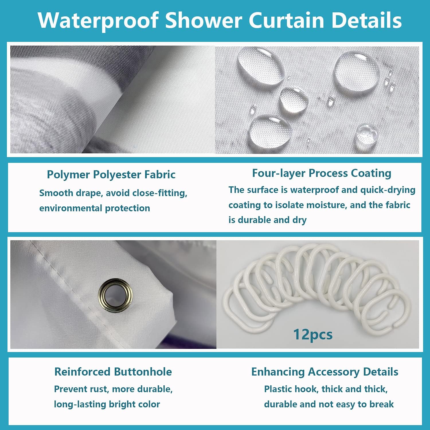 4 Pcs Fabric Universe Outer Space Theme Shower Curtain Sets, Starry Galaxy with Non-Slip Rugs Toilet Lid Cover Bath Mat, Starry Bathtub Set Men Boys Trippy Nebula (Starry Sky)Without light-up feature