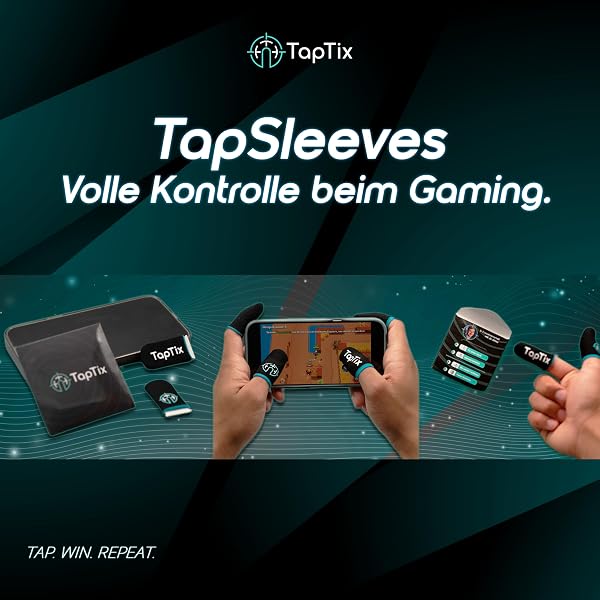 Gaming Finger Sleeves, 2 Paar (4 Stück) – Touchscreen Fingerlinge für Smartphone & Tablet, perfektes Gleiten & mehr Grip, atmungsaktiv, für Mobile Games & Shooter Games - 2