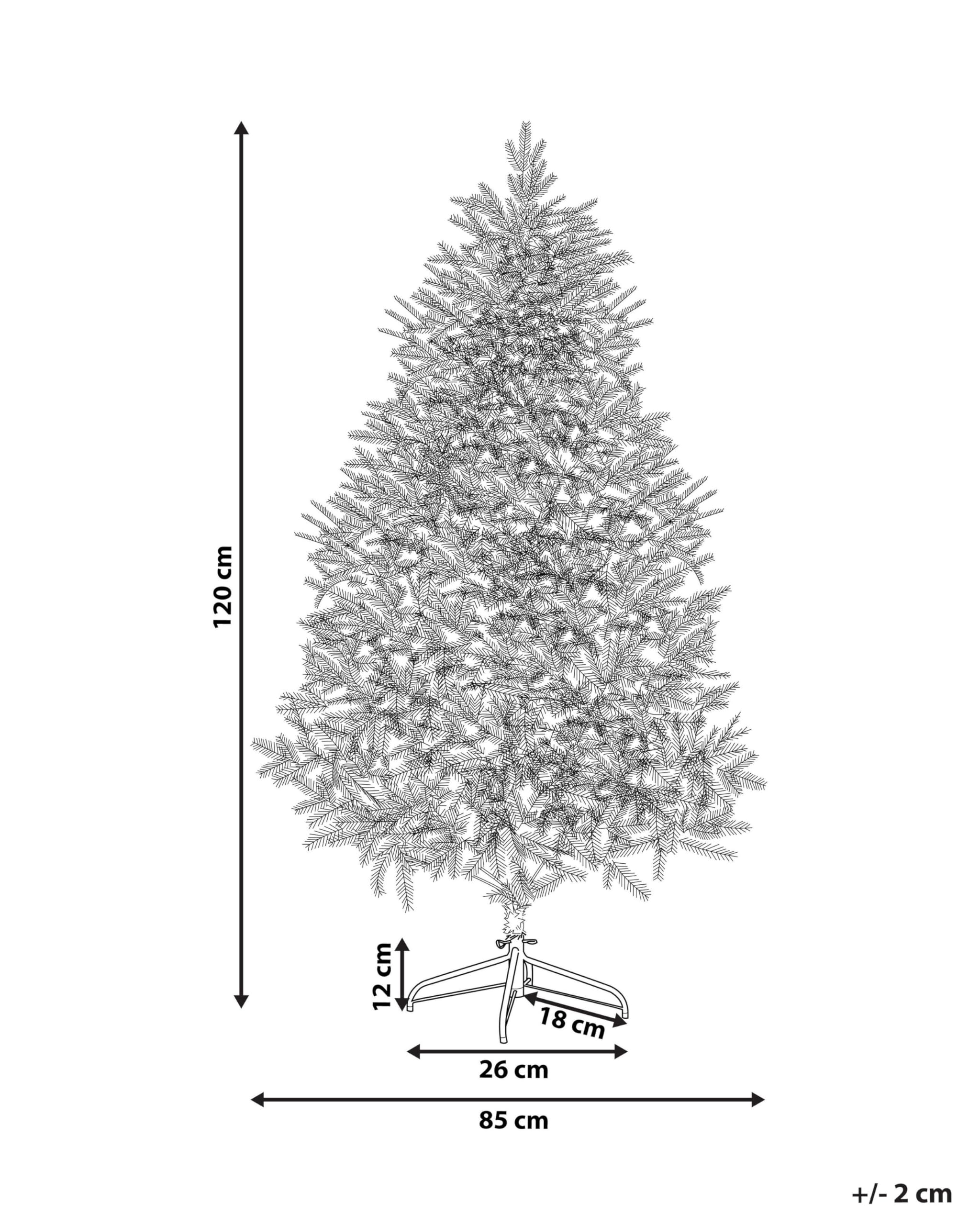 Künstlicher Weihnachtsbaum mit Schnee 120 cm schneebedeckt weiß Foraker