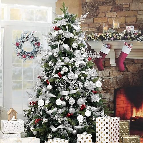 Miniatura 5 de Adornos de bolas de Navidad, 44 piezas para árbol de Navidad, surtido de bolas inastillables para árbol de Navidad, vacaciones, boda, fiesta festiva