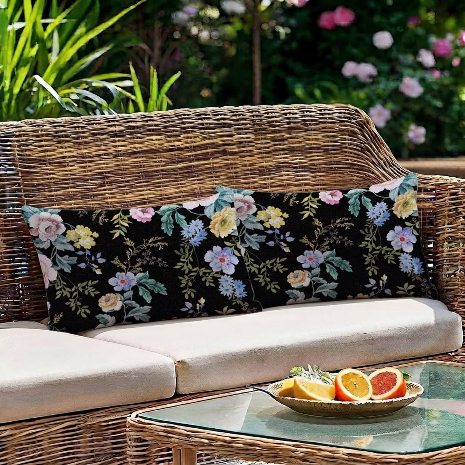 Zestaw 2 poduszek na sofę 60 x 80 cm retro poszewki na poduszki na sofę E