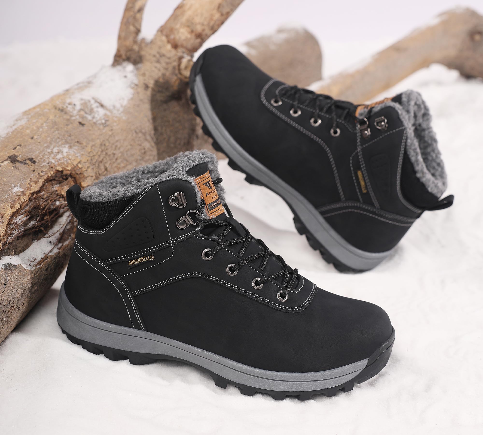 ARRIGO BELLO Bottine Femmes Hommes Hiver Chaussures Bottes de Neige Fourrée Antidérapantes Chaude pour Unisexe 36-46