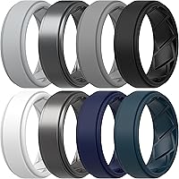 Vista 1 de Silicone Ring Wedding Band for Men - 8mm Width 2.3mm Thick