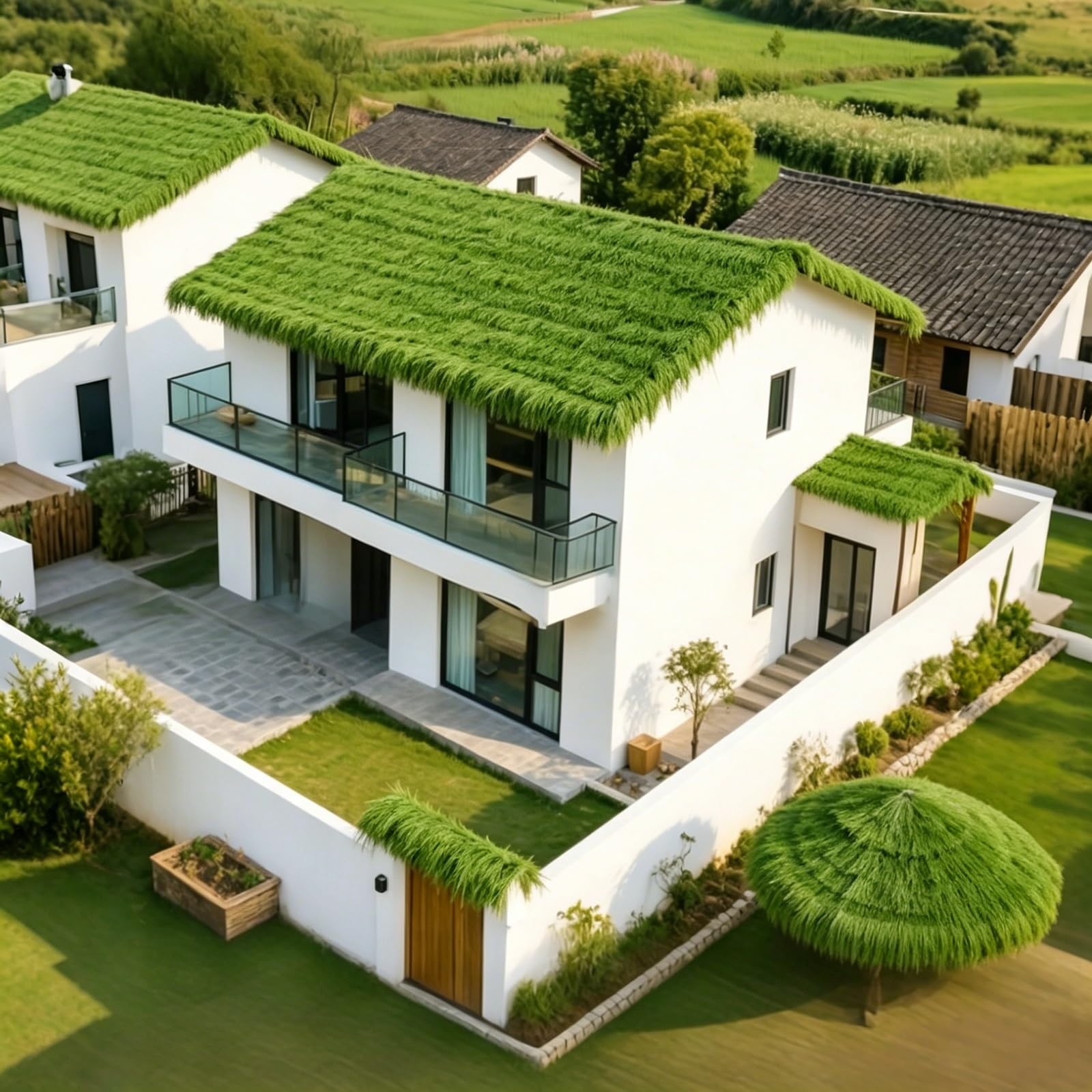 Syntetyczne pokrycie dachowe z trawy, meksykańska sztuczna rolka słomy do chaty Tiki, sztuczna strzecha do barów Tiki, imitacja strzechy, na patio, dekoracja plażowa, 1 x 4 m