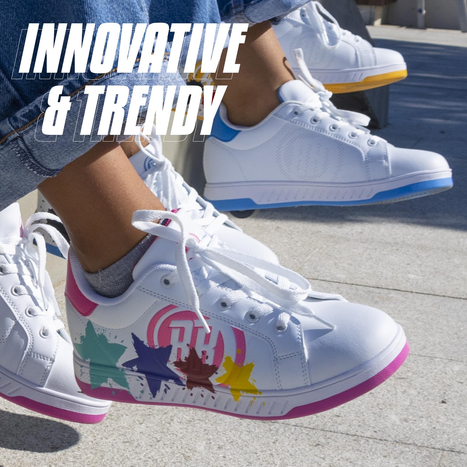 Breezy Rollers Scarpe con Ruote per Bambini I Scarpe con Ruote per Bambini I dai Bambini Scarpe da Strada ai Pattini a rotelle in pochi Secondi I Sistema di clic Brevettato I Scarpe con Ruote per