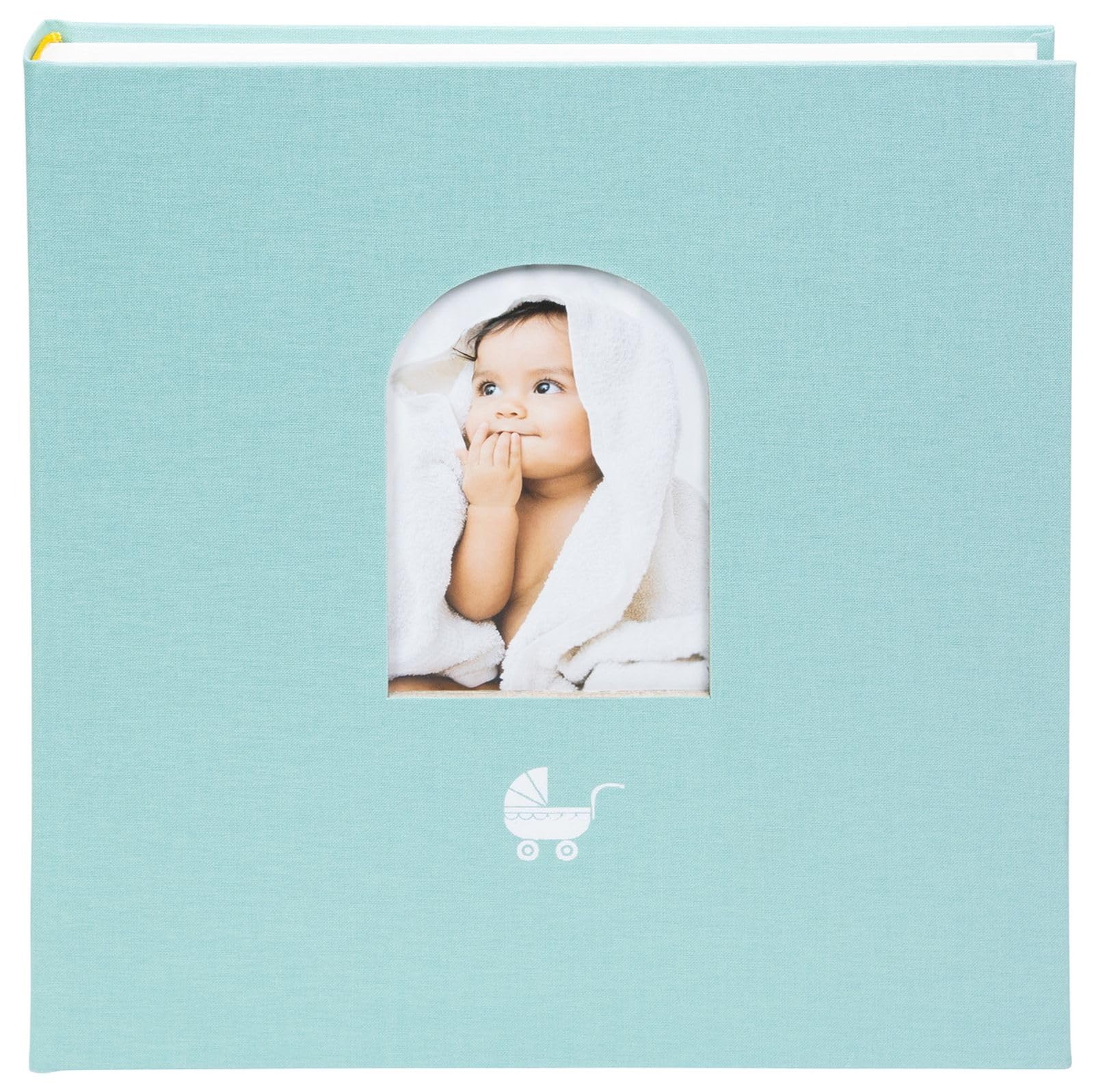 goldbuch 15 016 Cozy Nest Aqua album pamiątkowy z okienkiem, album fotograficzny 58 białych z przekładkami pergaminowymi i 4 ilustrowanymi stronami, okładka z nadrukiem artystycznym, ok. 31 x 30 x 4