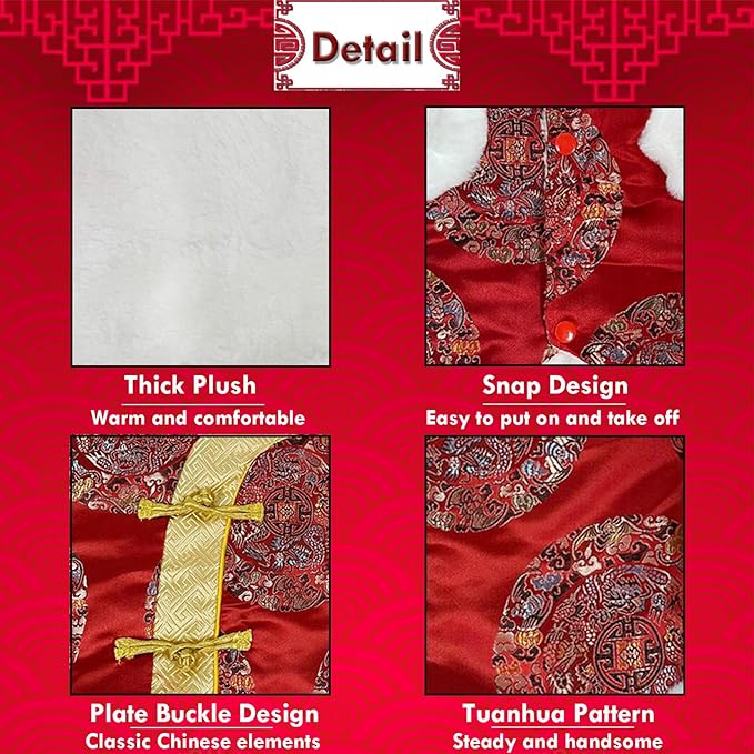 Abrigo de invierno con capucha para perro pequeño BAMY, rojo, tamaño L miniatura 4