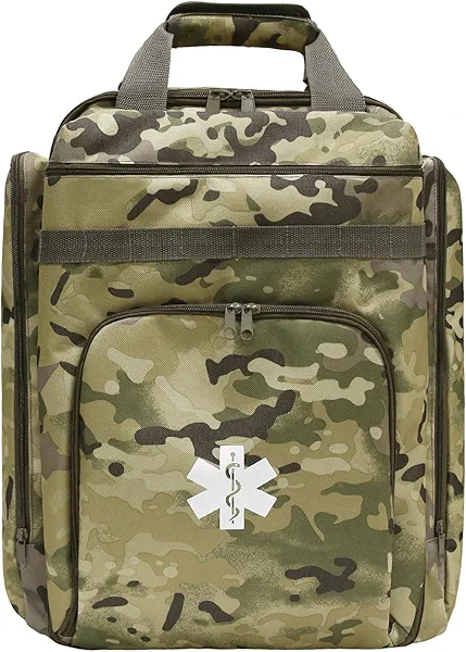 First Aid Backpack Empty,First Aid Medical Backpack,EMS EMT First Aid Bag Empty,Emergency Bag,Trauma Bag for Camping,Hiking,Outdoor Travel Camo