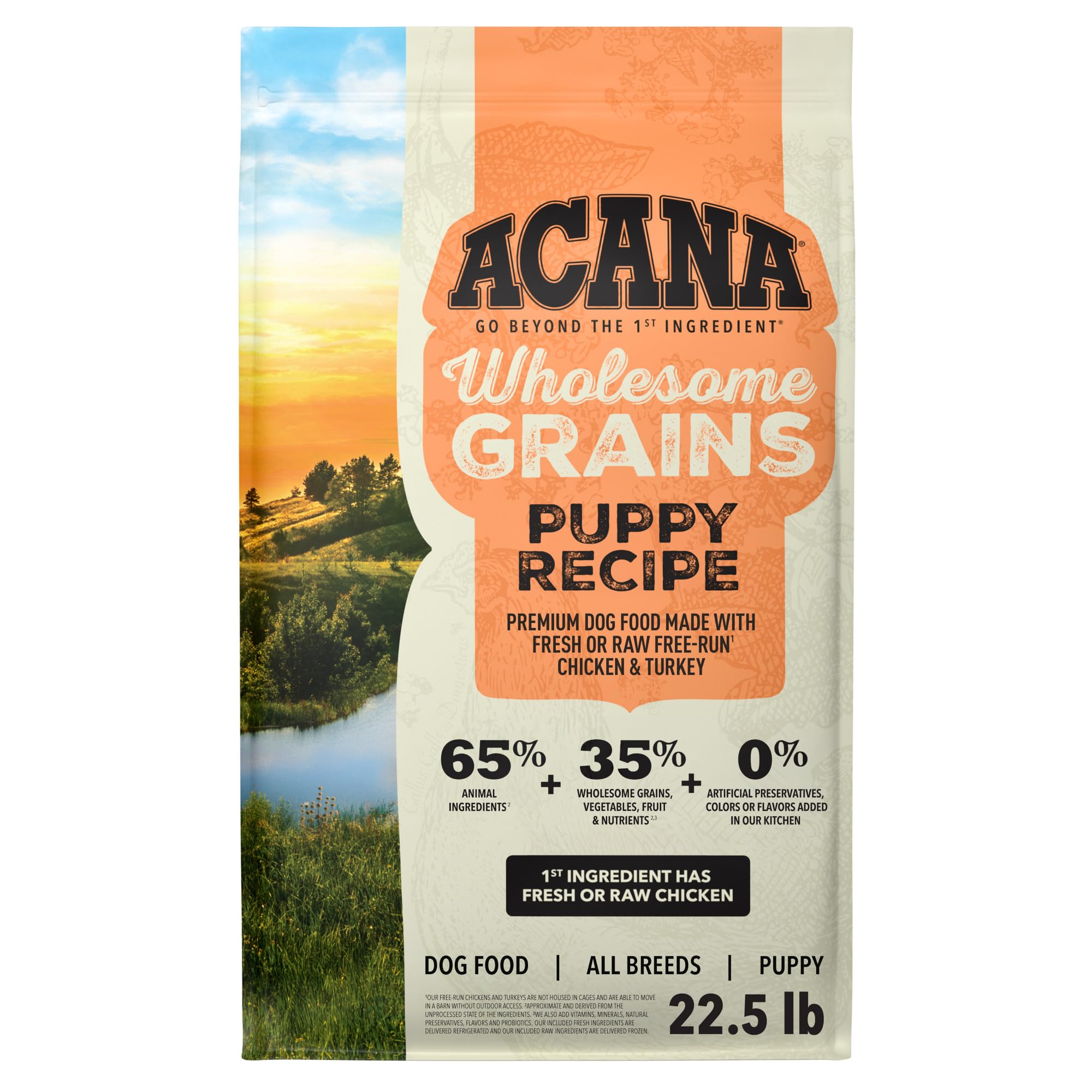ACANA Wholesome Grains Dry Dog Food Puppy Recipe 22.5lb Bag
