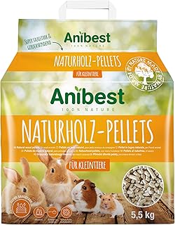 Anibest pellets voor kleine dieren, 100% natuurlijk strooisel voor konijnen, hamsters, cavia's en dergelijke, absorberende...