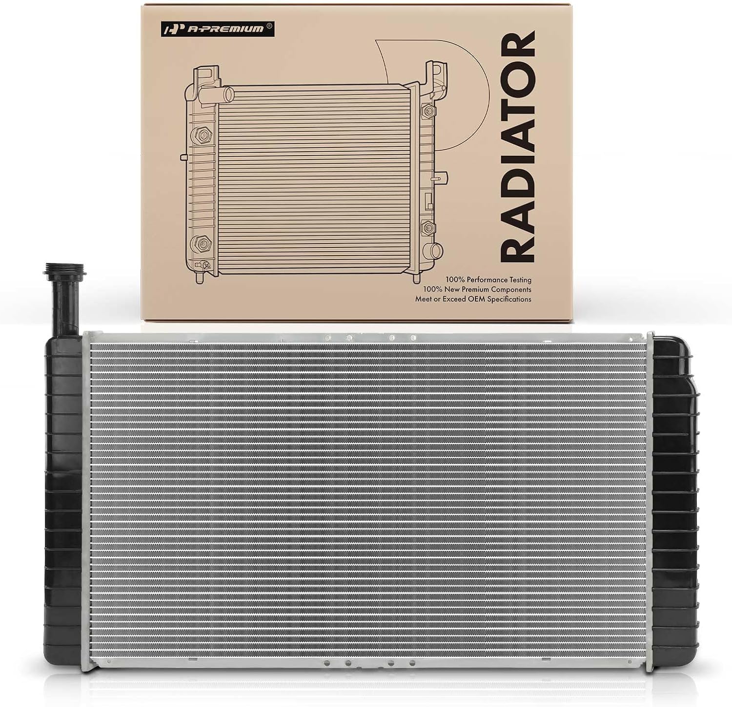 A-Premium Engine Coolant Radiator Assembly with Transmission Oil Cooler Compatible with Chevrolet Express 1500, Express 2500 & GMC Savana 1500, Savana 2500, 2003 2004 2005, 5.3L, Replace# 89019164