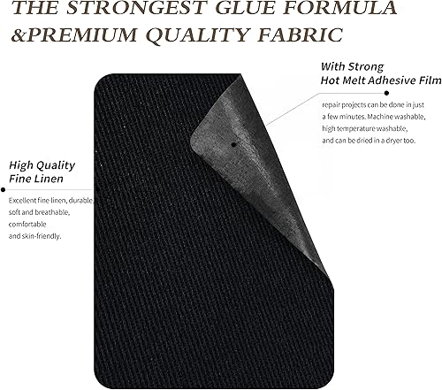 Vista 83 de KING MOUNTAIN Parche de reparación termoadhesivo, paquete de 20 piezas, parche de reparación termoadhesivo 100% algodón, 3 x 4-1/4 con pegamento