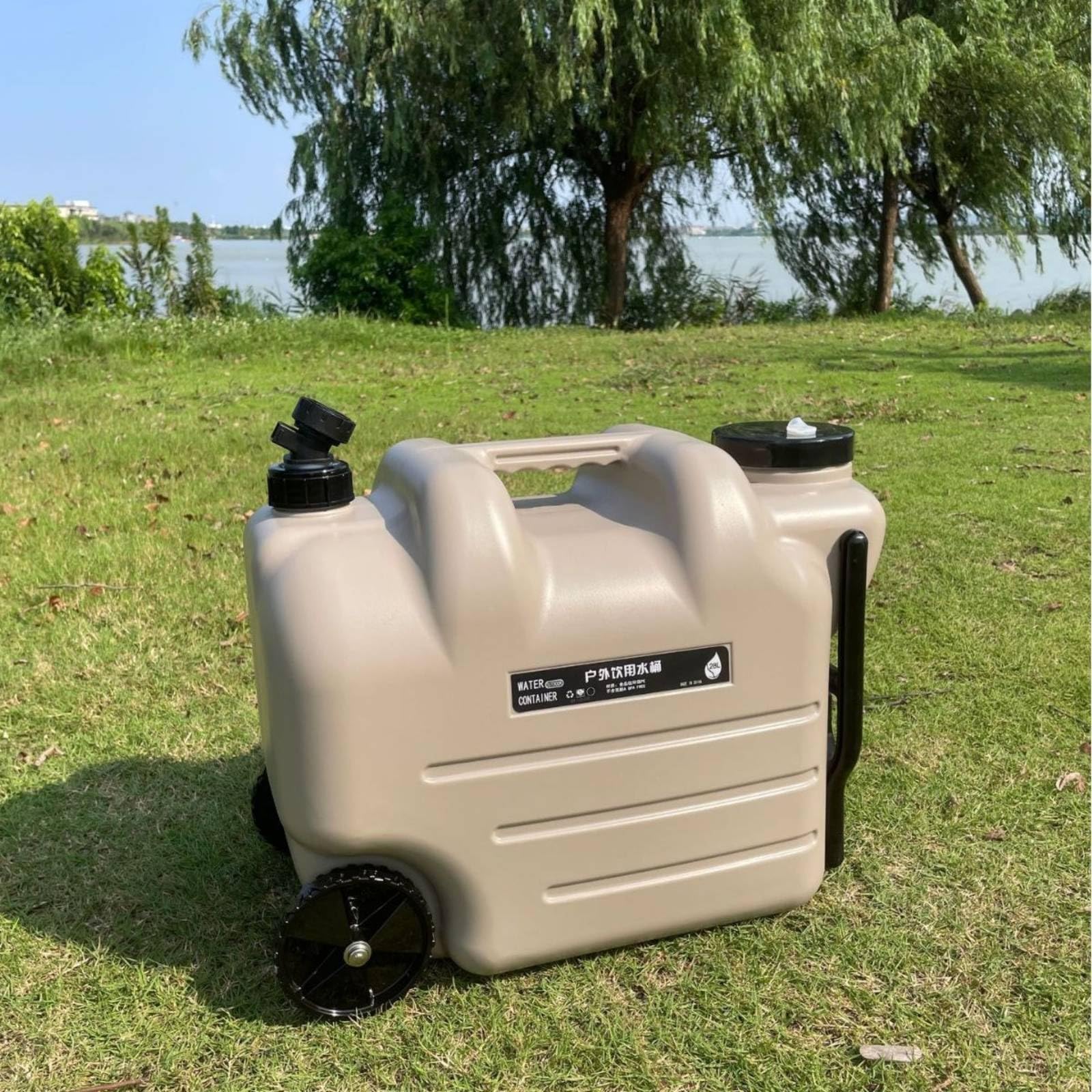 Qianly Tanque Agua Portátil con Ruedas Resistente Exterior Fácil Limpieza pósito para Camping, Coche, Excursión, Verde