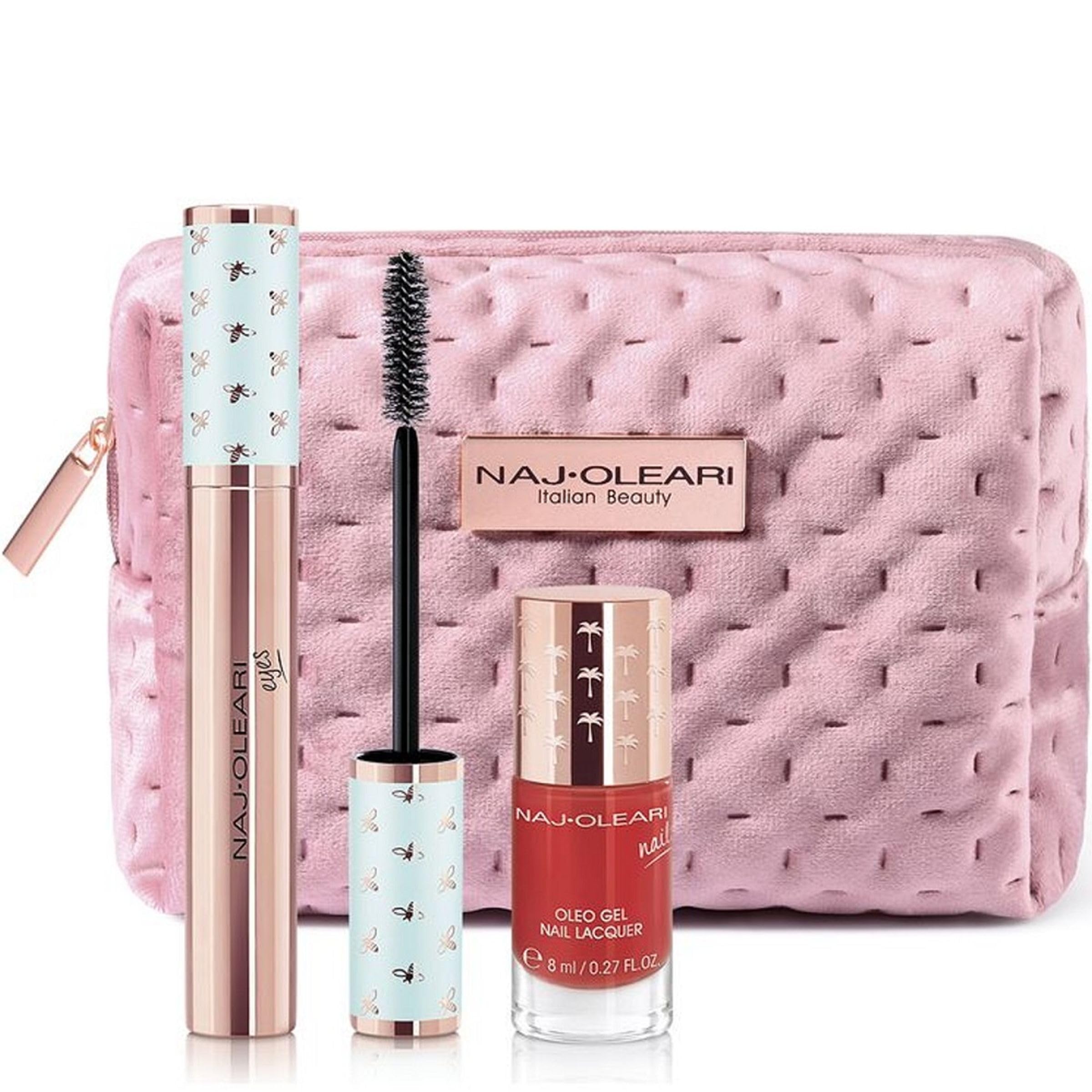 Naj Oleari Classy Kit Wear The Volume Mascara + Oleo Gel Nail Lacquer Smalto + Pochette