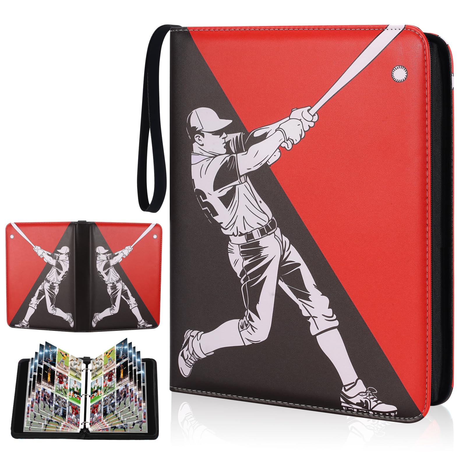 ZAIONE Sammelkarten-Ordner – 900 Taschen, Mit Reißverschluss, Für Baseball, Sport- & Trading Cards
