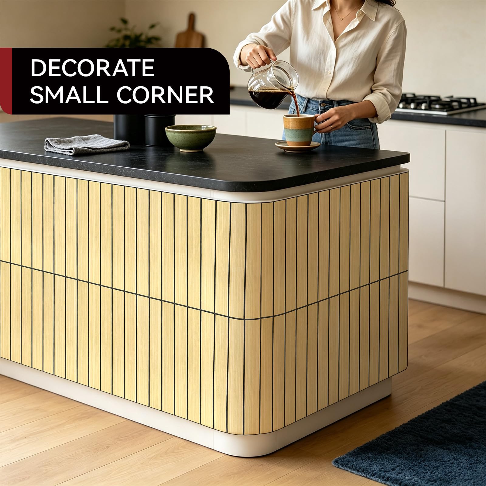 CUCOS Pannelli Murali a Listelli Autoadesivi 30×30 cm Rovere Beige