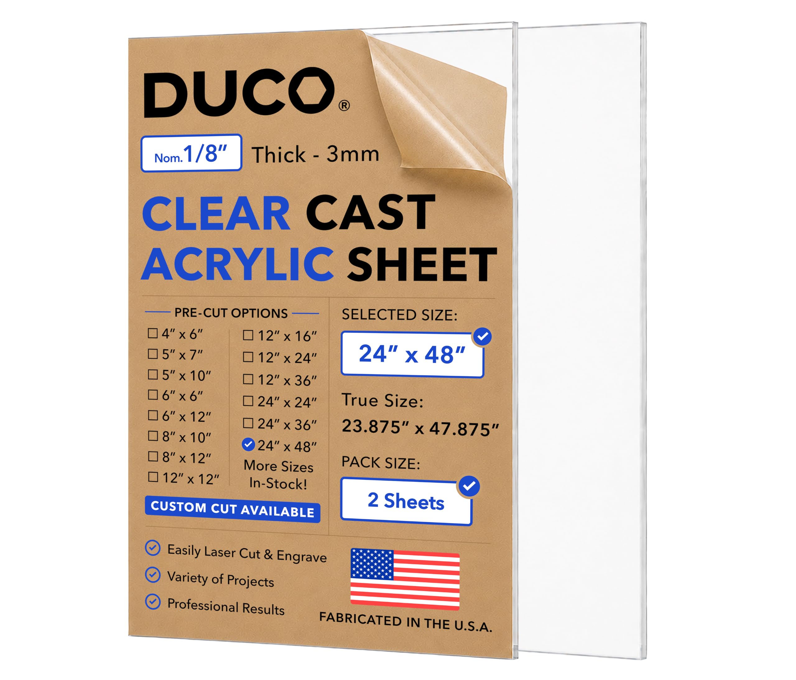 Clear Acrylic Sheet - 12"x12" Plexiglass -27