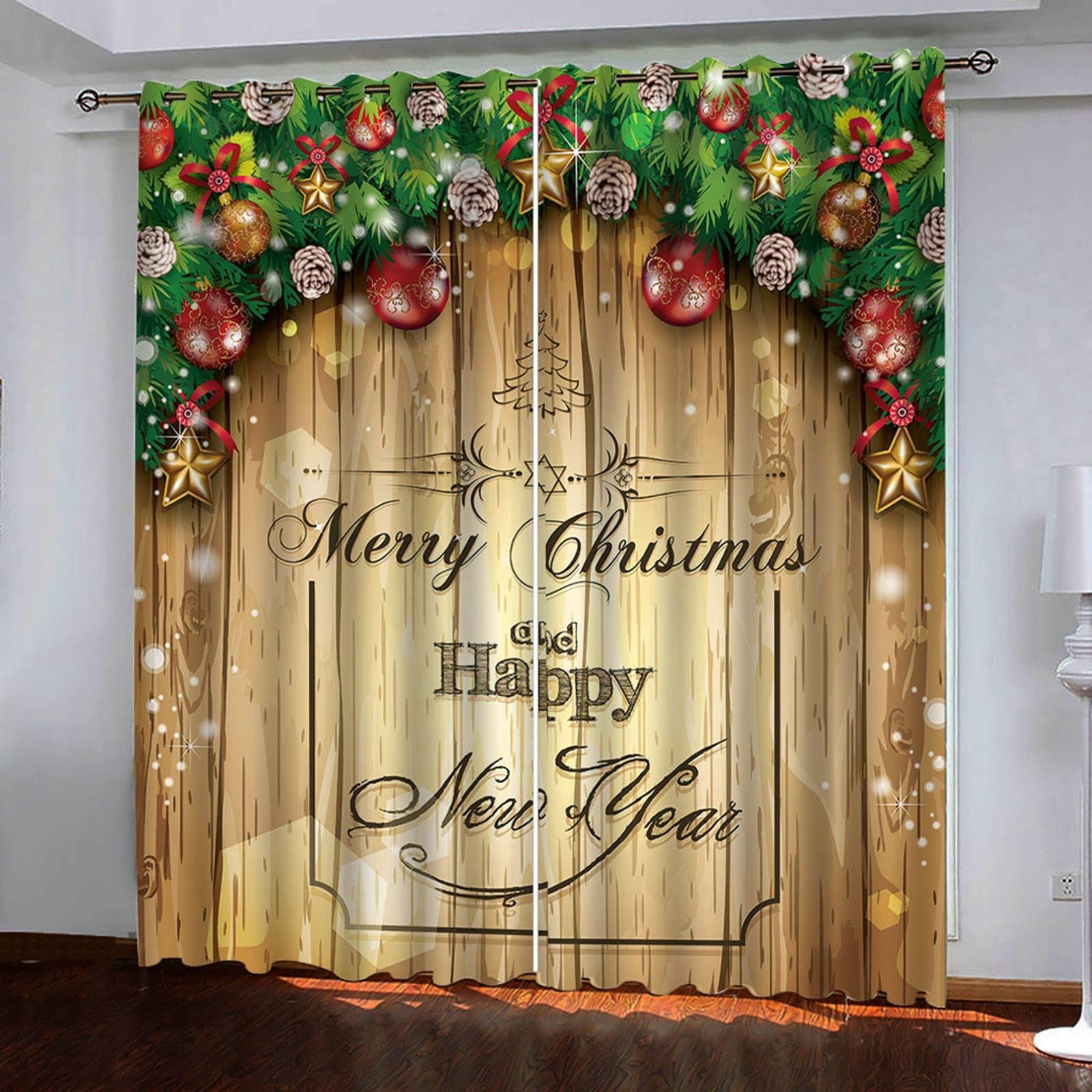 Rideaux occultants de Noël pour salon et chambre afin de créer un cocon chaleureux