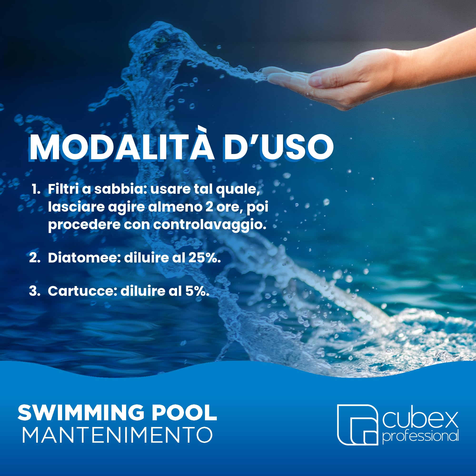 Cubex Professional Filt 5 l – Détartrant Filtres Piscine | Acide phosphorique pour sable, diatomées et cartouches | Supprime les encrassements inorganiques | Usage professionnel Made in Italy