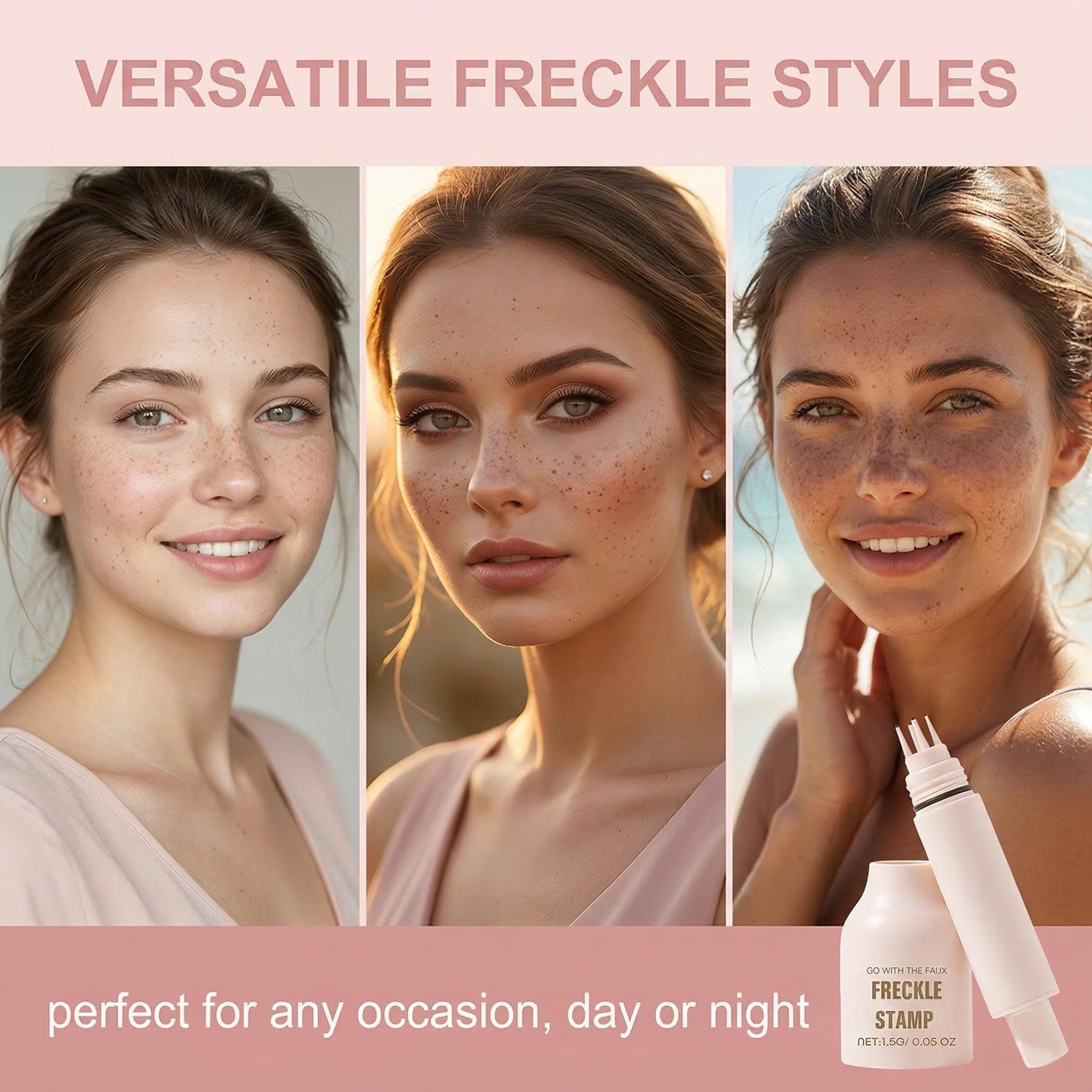 1 Pezzi Freckle Timbro, Penna Lentiggini, Impermeabile e Resistente al Sudore, Asciugatura Rapida 6s & Durata 24h, Trucco Lentiggini per Lentiggini del Viso