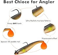 Vista 3 de TRUSCEND Easy Catch Pre-Rigged Soft Lures, Unique Vibrating Swim Action and Trembly Sinking Move for More Bites, Amazing Soft Swimbait for Family