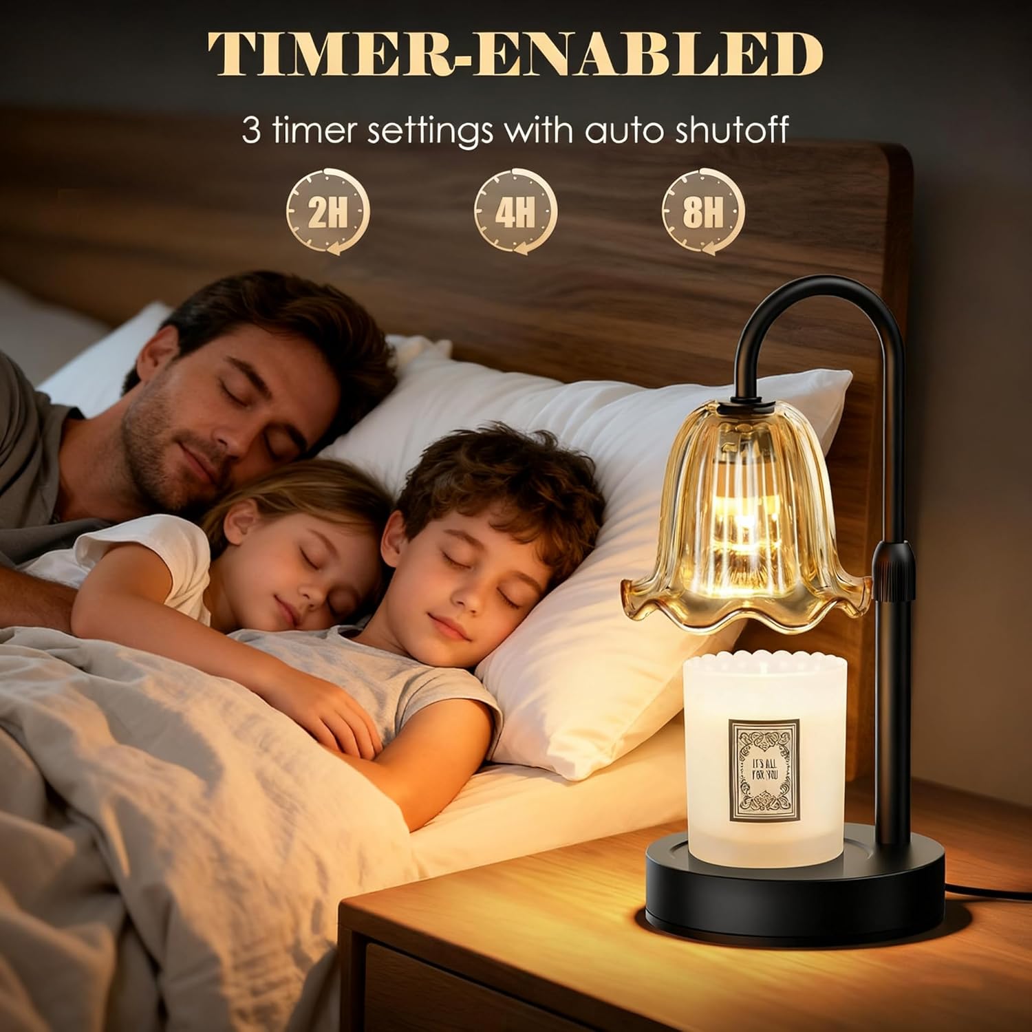 Candle Warmer Lamp with Timer Dimmer, House Warming Gifts New Home Decor, Valentines Day Easter Basket Birthday Gifts for Women Mom, Vintage Wax Warmer for Scented Wax Jar Candles with 2 Bulbs