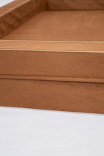 Miniatura 11 de Orthopedic Dog Bed with Memory Foam, Waterproof Liner, 3-Sided Bolster Design, Machine Washable Cover, 48 x 30 Inches (Mocca Mousse, Large)