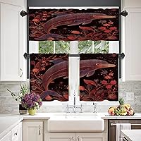 Vista 106 de Maritime Ocean Cafe Curtains,Anchors Nautical Art Blackout Tier Curtain Multilayer Polyester Short Kitchen Drapes 2 Pack 26X24 Inches Anclajes